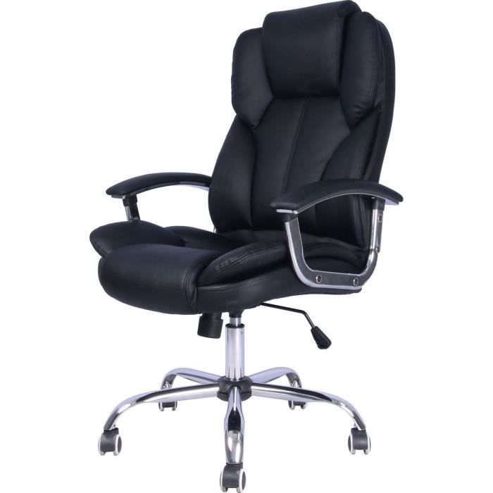 Chief Fauteuil De Bureau Simili Noir Contemporain L 71 X P 65 Cm Achat Vente Chaise De Bureau Soldes Sur Cdiscount Des Le 20 Janvier Cdiscount