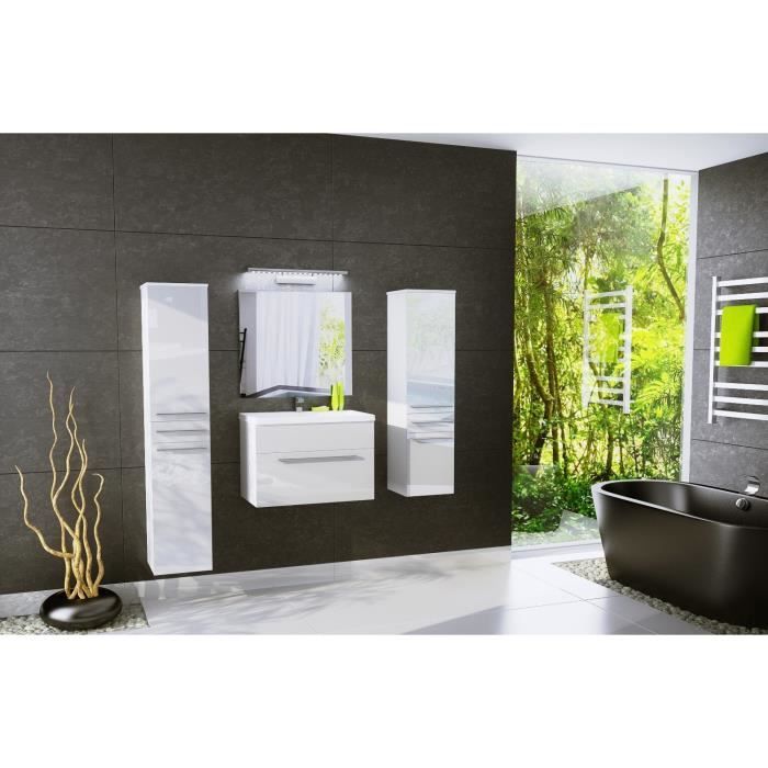 salle de bain aquatic 4 elements blanc laque et blanc mat achat vente colonne armoire sdb salle de bain aquatic 4 elements blanc laque et blanc mat cdiscount