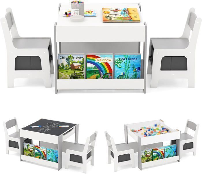 Ensemble Table et Chaises pour Enfants, Multifonctionnelles en