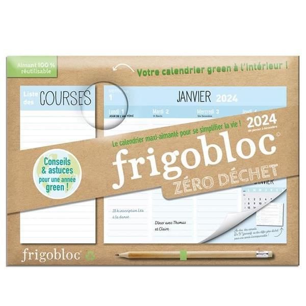 Mini Frigobloc Hebdomadaire 2024 Zéro déchet (de janv. à déc. 2024) -  Cdiscount Beaux-Arts et Loisirs créatifs