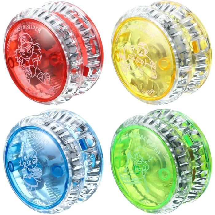Yo-Yo LED Avec Motif Cartoon – Réactif, En Plastique, Pour Débutants Et Pros – Bleu 5,7 Cm