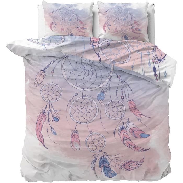 Housse De Couette 240x260 Attrape-Rêves Violet - Microfibre - 2 Taies 65x65 - Phonxia