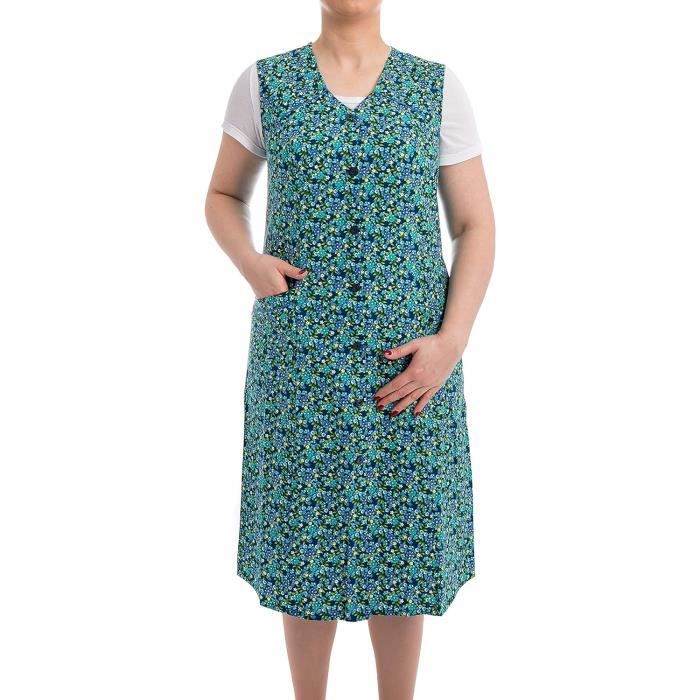 Femme Blouse Tablier Longue En 100 Coton Sans Manche n1278 Cdiscount Maison