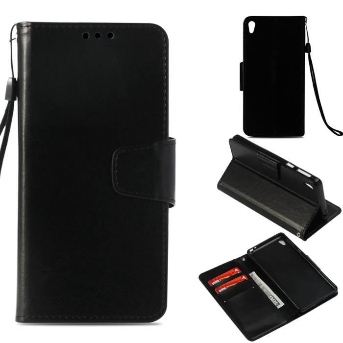 32nd Étui Portefeuille en Cuir PU Flip Coque pour Sony