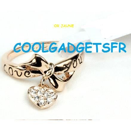 Bague Love You Noeud Papillon Et Coeur Or 18k 55mm Achat Vente