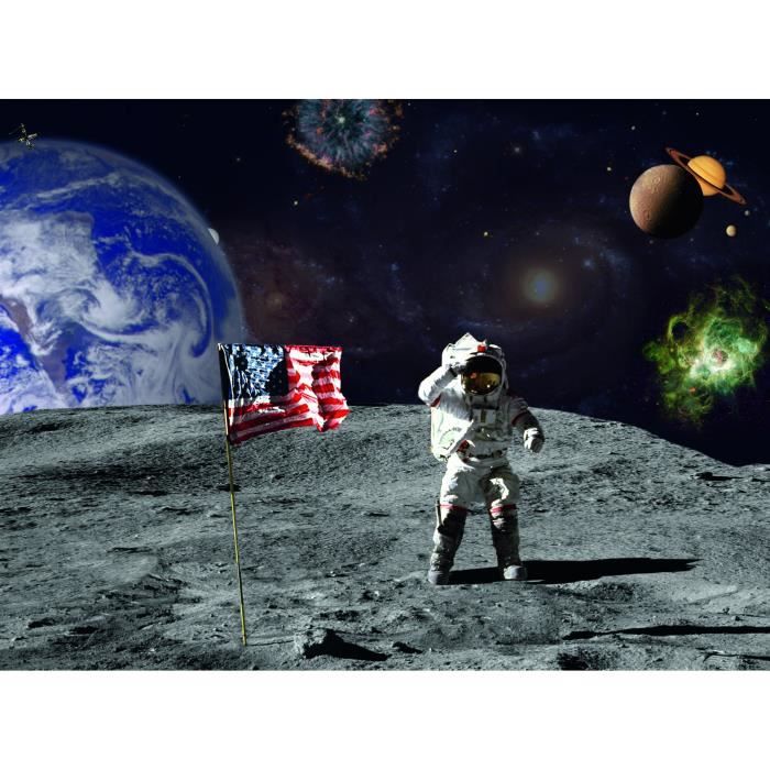 Papier Peint Photo papier peint TERRE LUNE Cosmos Home Room Decor Art 388x27cm géant!