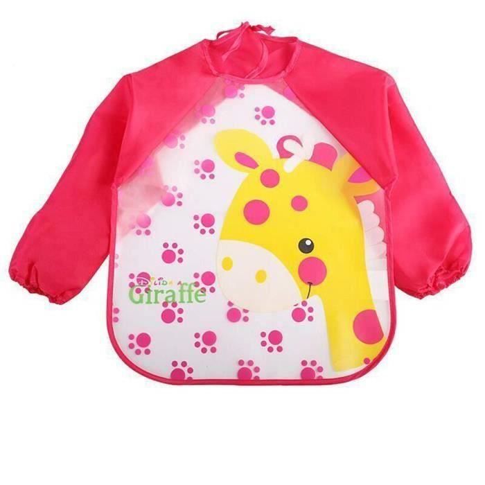 Tablier Peinture Enfant,Bavoir Bébé à Long Manche en Plastique avec Motif  Giraffe Tablier Kawaii Impermeable pour École - Cdiscount Prêt-à-Porter