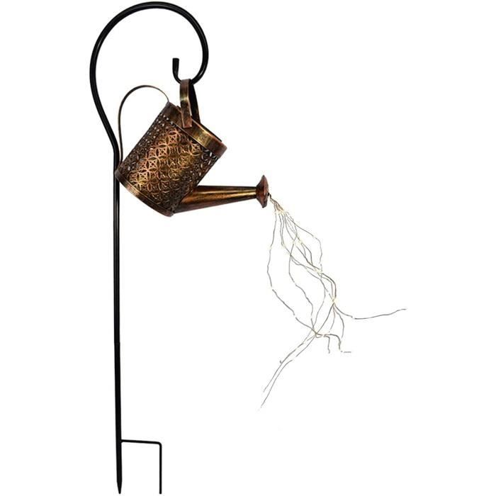 Arrosoir Lumineux Solaire Avec Père Noël - 2 Pièces, Décoration Extérieure Noël Multicolore Pour Jardin, Terrasse - 2