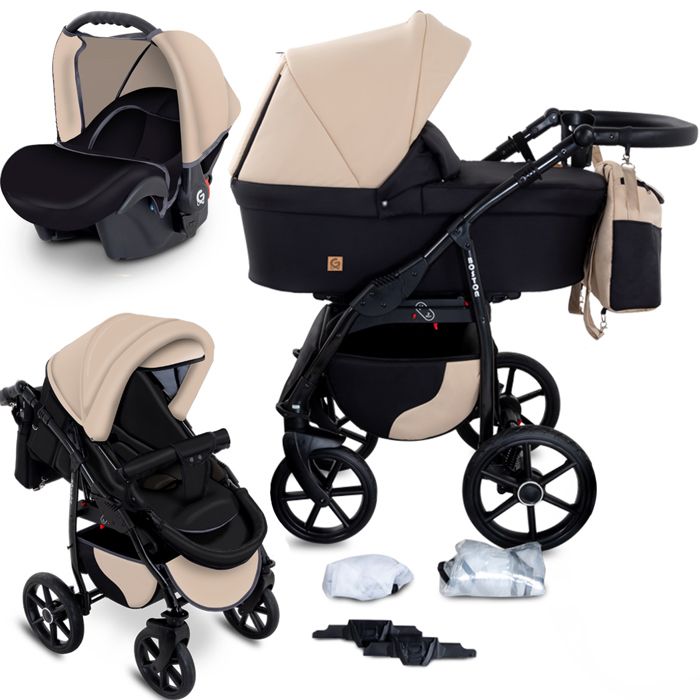 Hot Mom Poussette 2 en 1 avec fonction de rotation à 360 degrés, design  spécial de roue adapté pour une utilisation sur multi-terrains (Gris  foncé-2