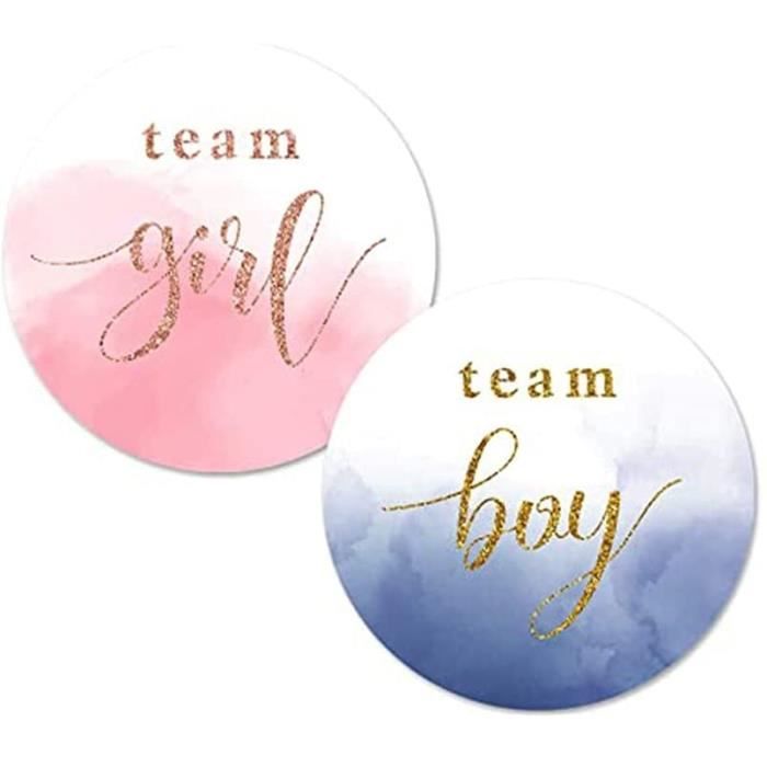 rose, bleu 120 pièces Team Boy et Team Girl Labels avec feuille d'or pour les fêtes Reveal et Baby Showers Gender Reveal Stickers pour invitations à fête et jeux de vote 