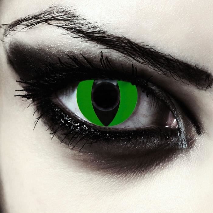 Lentilles De Couleur Vert Sans Correction Oeil De Chat Costume Recipient Gratuit Pour D Halloween Ou Carnaval Green Cateye Achat Vente Lentilles De Contact Mixte Cdiscount