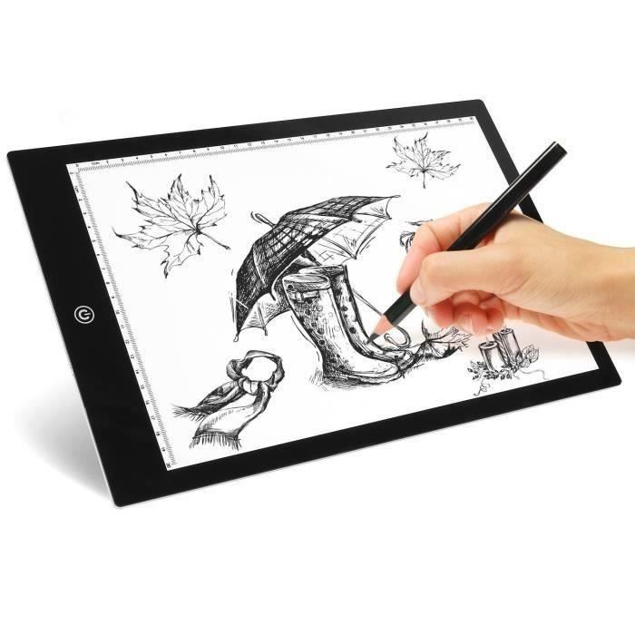 Tablette Lumineuse LED A4 - Rétroéclairage Réglable, Ultra-mince, Pour Dessin, Calque, Calligraphie, Tatouage - 1