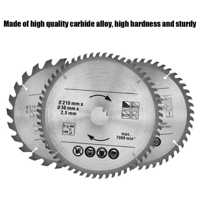 Lame de scie circulaire 210mm 24, 48T, 60T Lame de