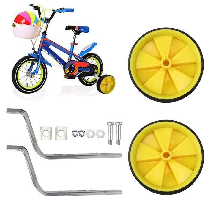 Roue auxiliaire universelle pour 12 14 16 18 20 pouces roue d'entraînement pour vélo enfant jaune-SHC