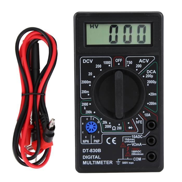 Multimètre digital voltmètre Amp Ohm ampèremètre testeur électrique LCD numériqu