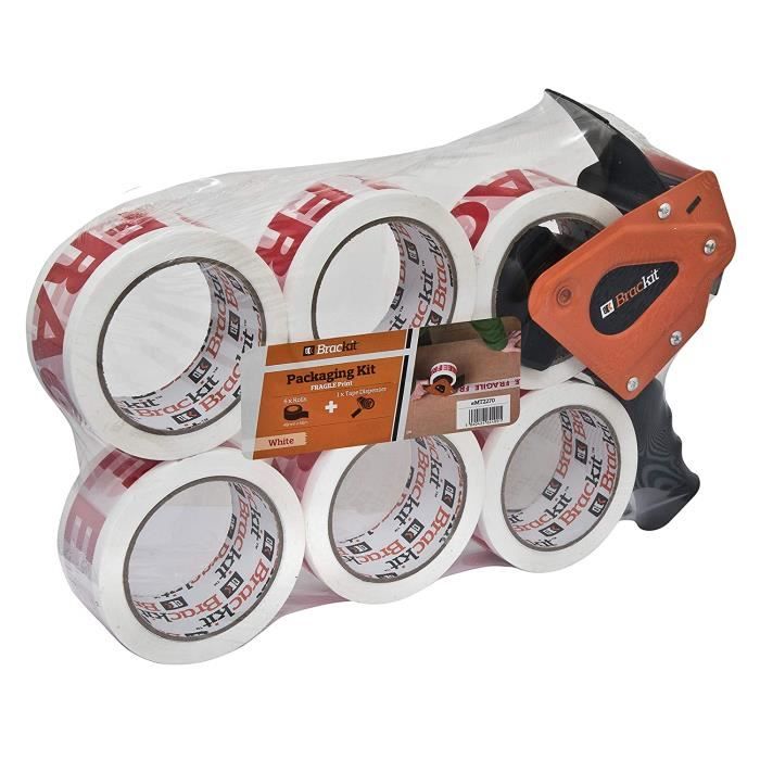 Ruban Adhésif Fort 3 Rouleaux + Dévidoir - 66 M X 48 Mm - Idéal Pour Emballer Colis, Cartons, E-commerce (Violet)
