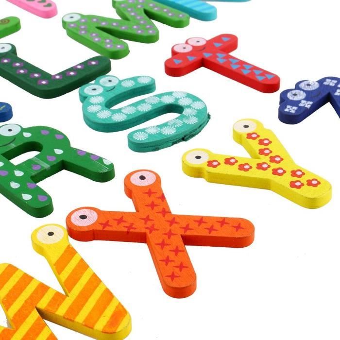 Atyhao lettres de l'alphabet aimant de réfrigérateur 26 pièces / ensemble lettres A-Z enfants alphabet en bois aimant de
