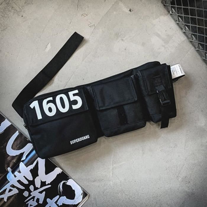 Sac banane - Streetwear - Type Black Waist pack - Multi fonction - Oxford - Pour femmes blanc 