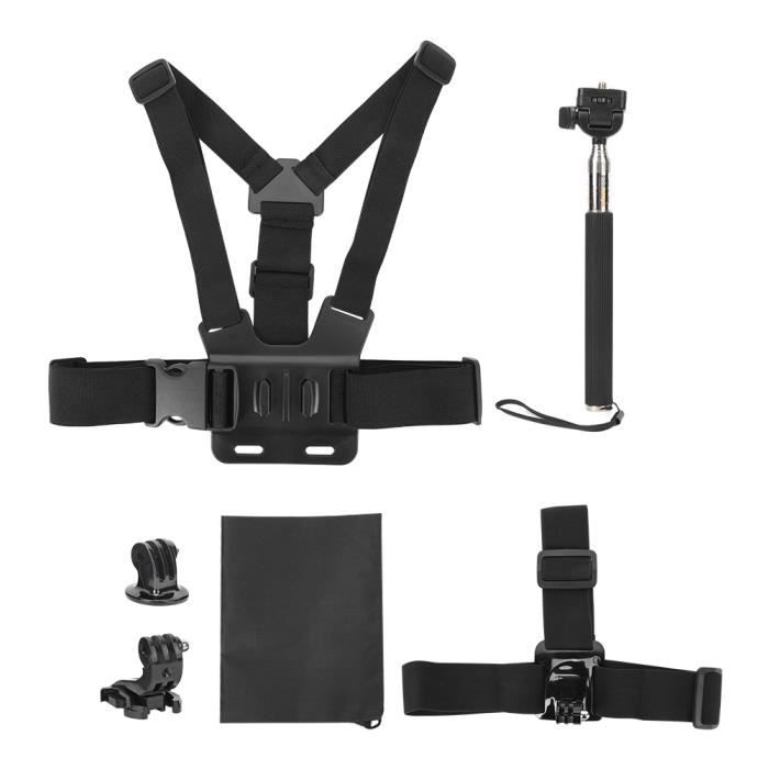 ZJCHAO Accessoires de caméra de sport Kit d'accessoires de caméra d'action universelle 5 en 1 pour caméras de sport Gopro support