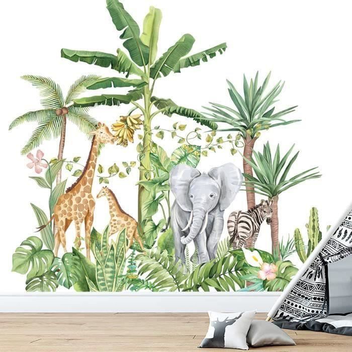 Stickers Muraux Forêt Animaux - Autocollants Enfant Chambre - Décoration Jungle, Cerf, Renard - 14