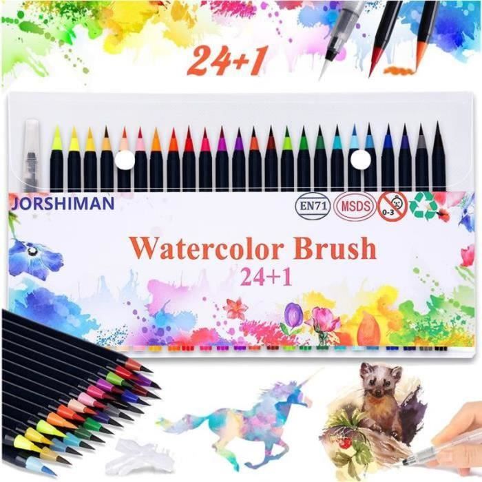 24 Feutres Aquarelle Double Pointe – Marqueurs Brush Pen – FURNIZONE