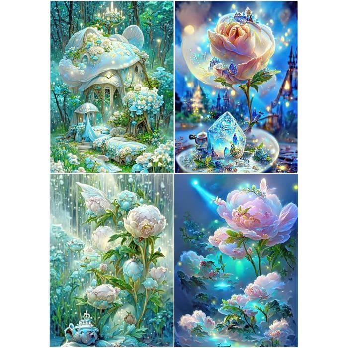 DCIDBEI Diamond Painting 5D – Spiaggia E Mare Rosa, 40x50 Cm, Kit Completo Con Tela, Strass, Strumenti - 2