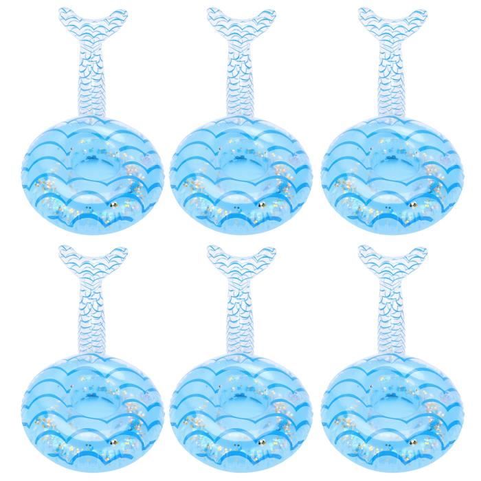 Lot de 6 porte-gobelets gonflables pour piscine, motif de dessin animé - Flamant rose, licorne Lot de 6 porte-gobelets gonflables pour piscine, motif de dessin animé - Flamant rose, licorne