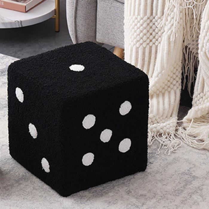 Tabouret Repose-Pieds Champignon En Tissu Doux - Forme Ronde Et Confortable - Décoration Maison Moderne (Blanc)