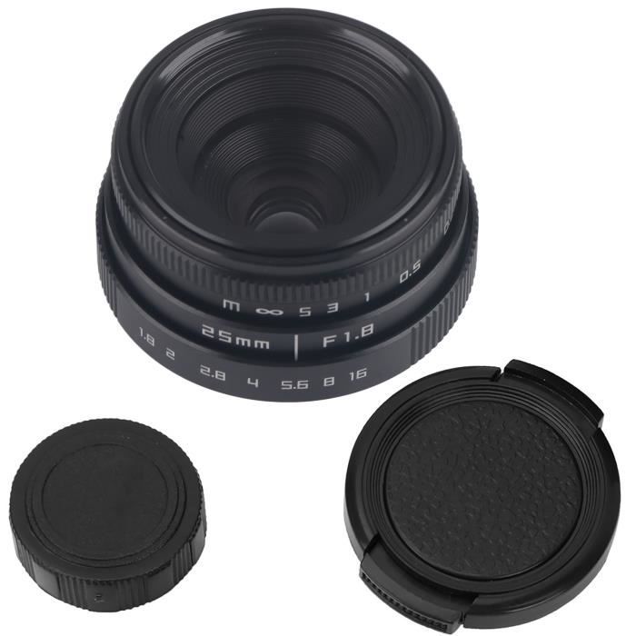 Objectif CCTV 25 Mm F1.4 à Monture C - Pour Caméra Surveillance, Réglage Manuel - Champ 19,6°, OD 30 Cm