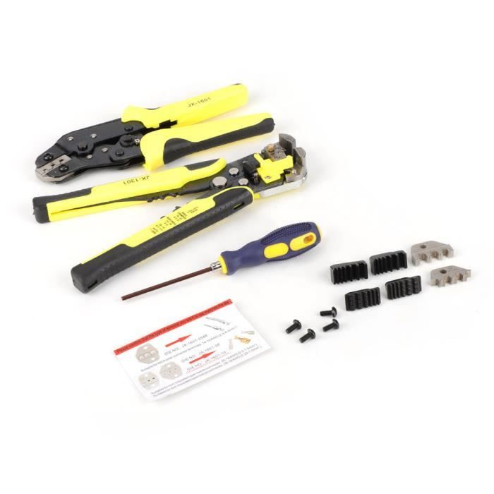 Kit De Pince à Sertir Manuel - Mâchoire PVC, Ciseaux D'Angle - Pour Électricité - Longueur 278mm