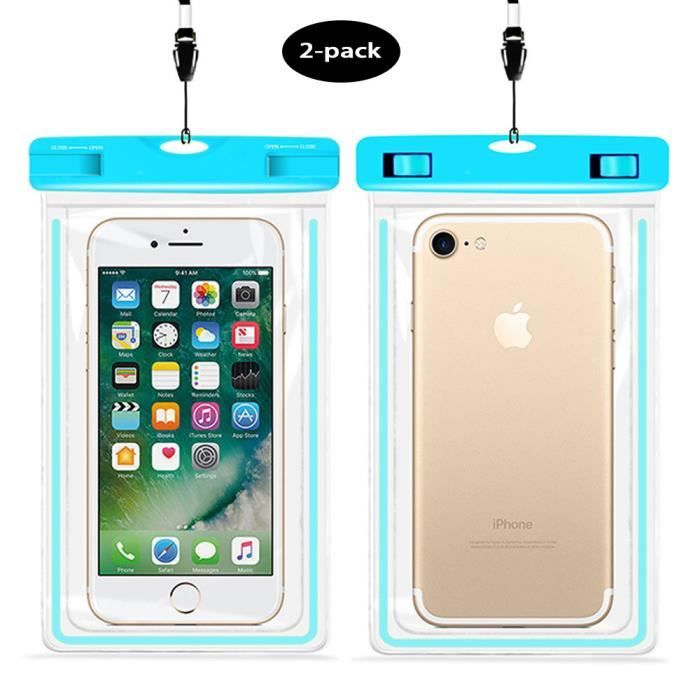 Lot de 2 Pochette Etanche pour Téléphone iPhone Xiaomi Redmi Samsung OPPO  Huawei Sony - Protection Universelle - Cdiscount Téléphonie