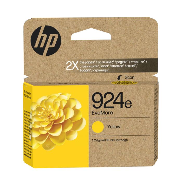 HP 924e Cartouche dencre jaune EvoMore authentique (4K0U9NE) - Pour HP OfficeJet Pro 8120 8130