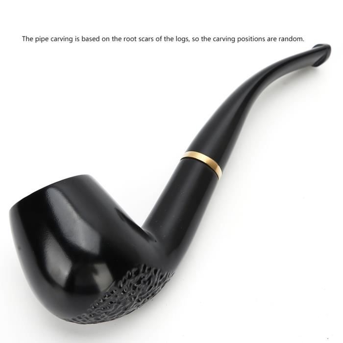 Pipe à Tabac En Ébène Vomdeson - Kit Complet Avec Accessoires (Outil 3-en-1, Nettoyeurs, Filtres) - Coffret Cadeau