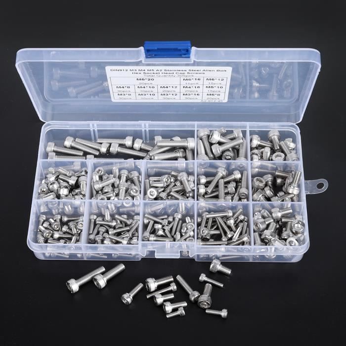 Kit de Fixations - EJ.LIFE - M2 M3 M4 M5 - Acier Inoxydable 304 - Vis, Écrous et Rondelles