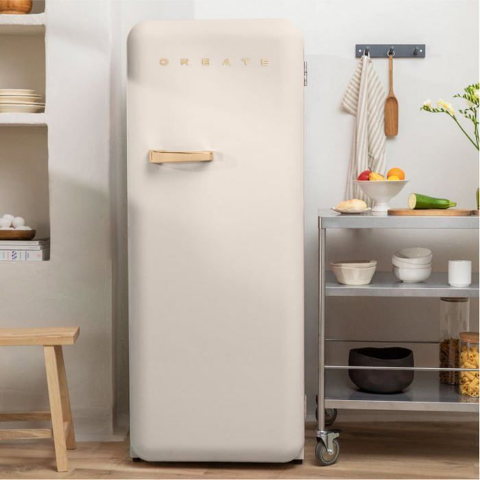 Réfrigérateur rétro - Create - 281L - Esthétique années 50 - Grande capacité - Fonctionnel