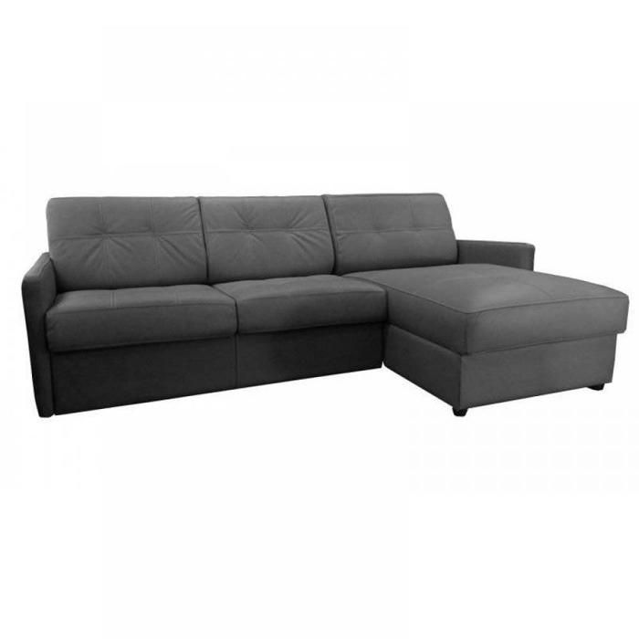 canape d angle reversible express cube 140 cm coffre tissu microfibre gris graphite matelas 16 cm gris tissu inside75 cdiscount maison