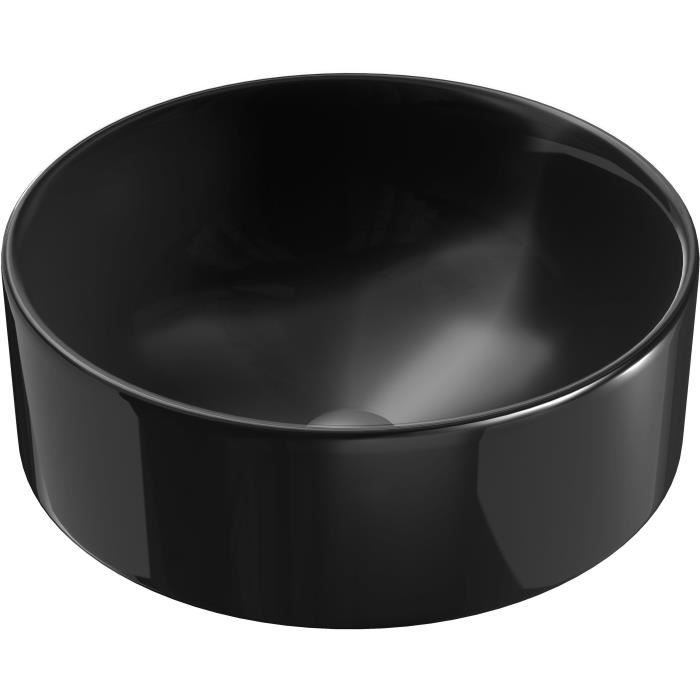 Vasque à poser ronde - JACOB DELAFON - Vox - 42 x 42 cm - Céramique - Durable - Finition noir brillant