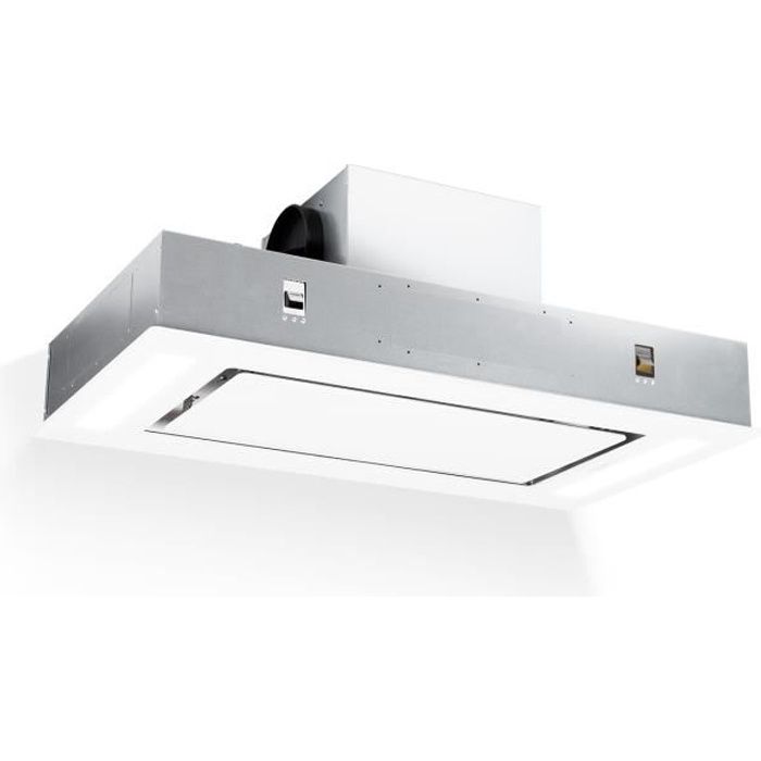 Klarstein Remy Hotte Aspirante Decorative Encastrable 90cm Evacuation Ou Recyclage 620 M3 H 3 Vitesses D Extraction Blanc Achat Vente Hotte Cdiscount