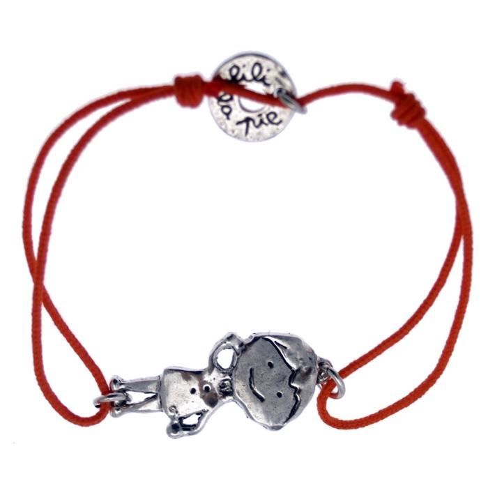 LILI la PIE Bracelet cordon orange et métal argenté motif Garçon collection ZAZOU'S Achat LILI la PIE Bracelet cordon orange et métal argenté motif Garçon collection ZAZOU'S Achat