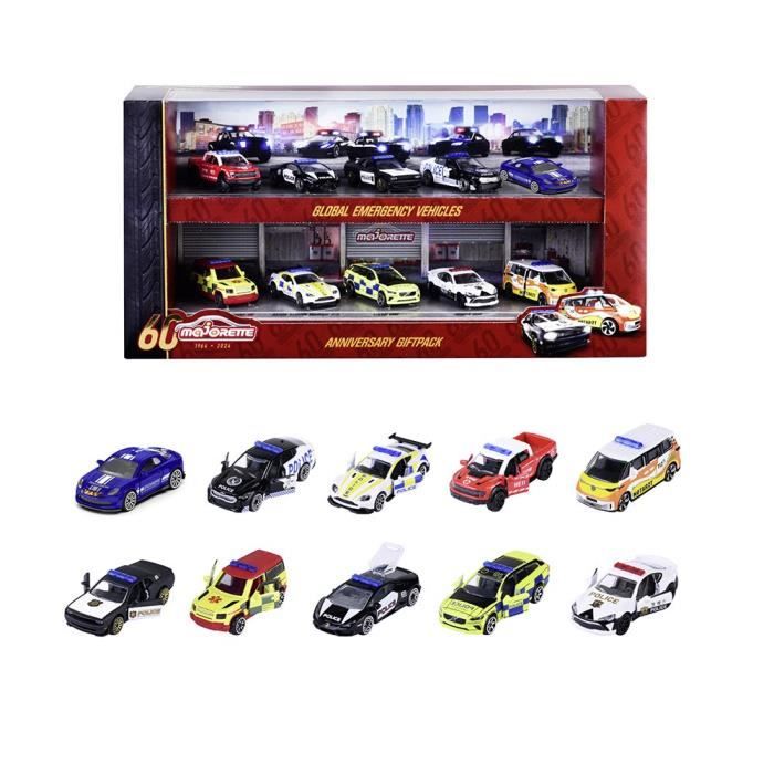 Majorette Pack anniversery Coffret 10 vehicules SOS Portes ouvrantes phares translucides Des 3 ans