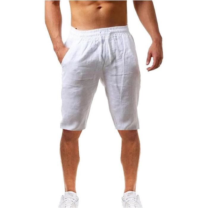 DESIGN - Kaye - Short de plage en coton style caleçon - Rose vif