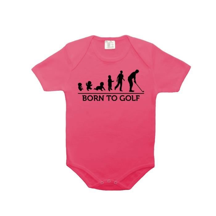 Body Bebe 100 Coton Evolution Bebe Born To Golf Rose 18 23 Mois Rose Cdiscount Pret A Porter