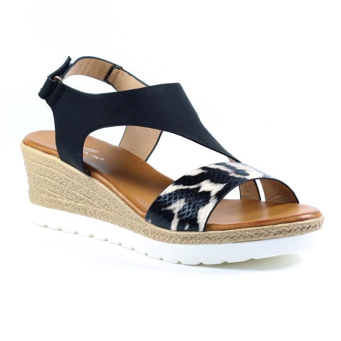 Sandales compens es femme Lunar ROAM imprim serpent sangle