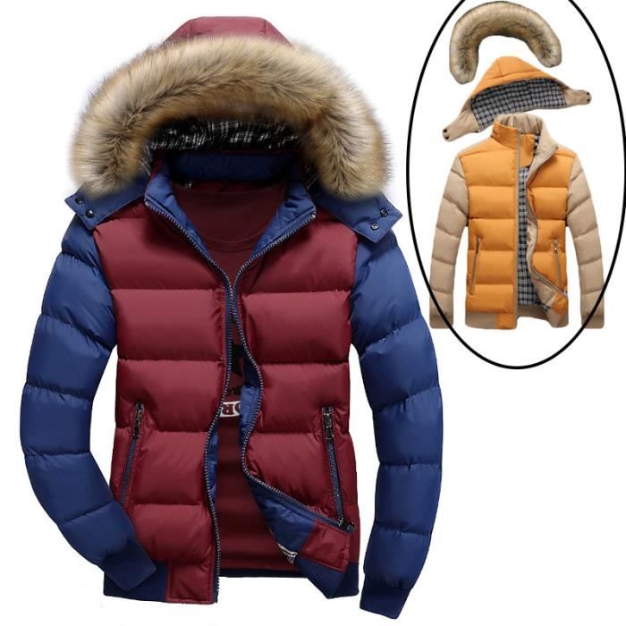Doudoune homme shop avec fourrure rouge