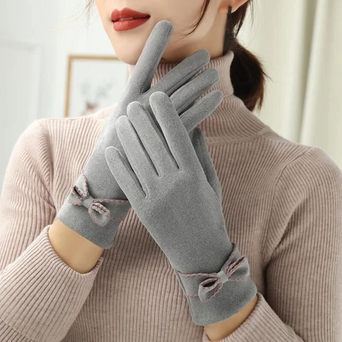 Gants D'hiver Femme En Cuir Nappa Italien - Écran Tactile Full Finger - Doublure Cachemire - Chauffants Et élégants