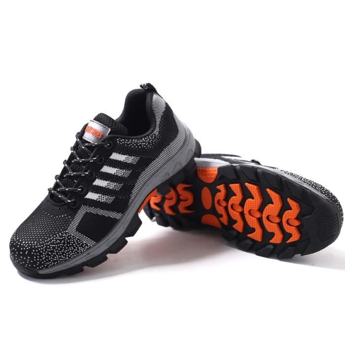 Chaussures de Securite Homme Safety Shoes Sport Respirant Antiderapant Noir