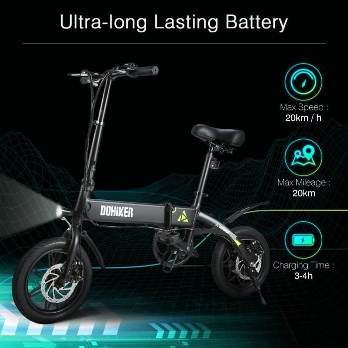 Electrique Ebike Dohiker Pliant De Velo 14 Pouces 270wh Noir Yinyu14 Prix Pas Cher Cdiscount