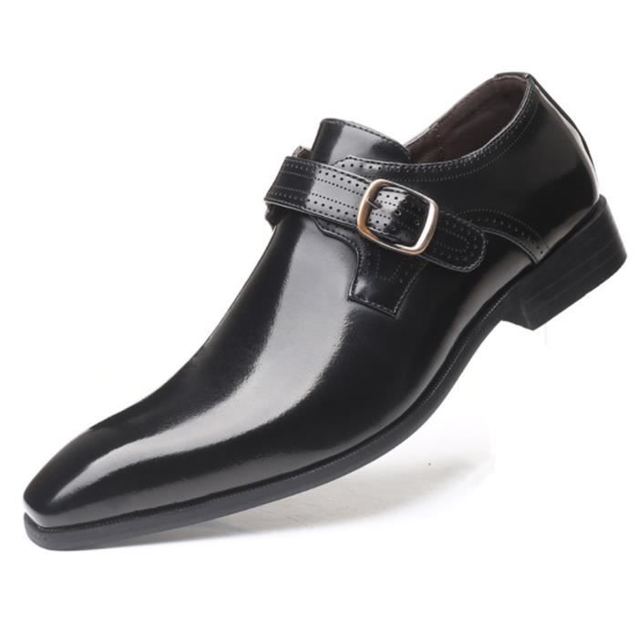 Chaussures De Ville Homme Pu Cuir A Boucle Classique Derby Toe Pointu Mariage Dressing Pour Business 38 48 Noir Noir Achat Vente Derby Cdiscount