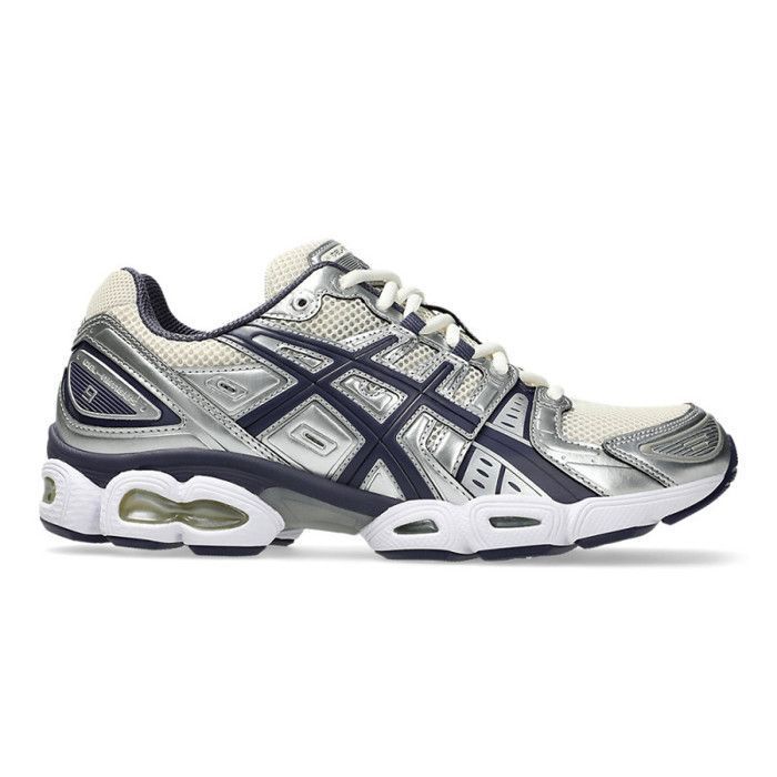 No Name Baskets Bleu Marine et Argentées ASICS GEL-NIMBUS 9 – Performance et Style Rétro