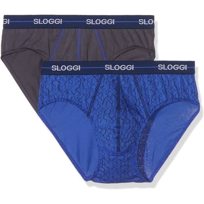 Sloggi Homme Hommes Début Midi C2p Culotte, Multicolore (1 Gris + 1